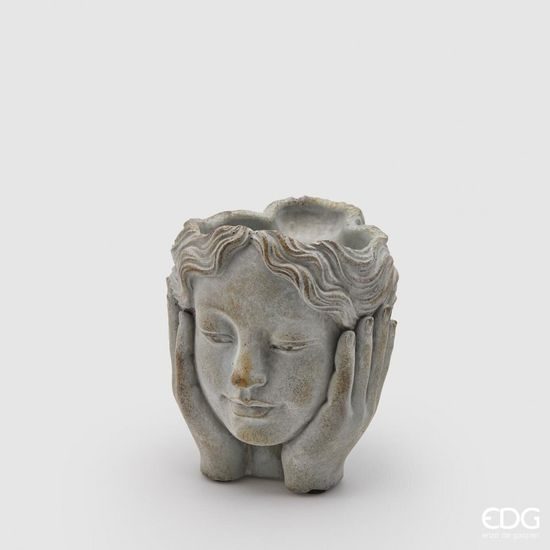 Betonová váza hlava ženy, 17x14 cm