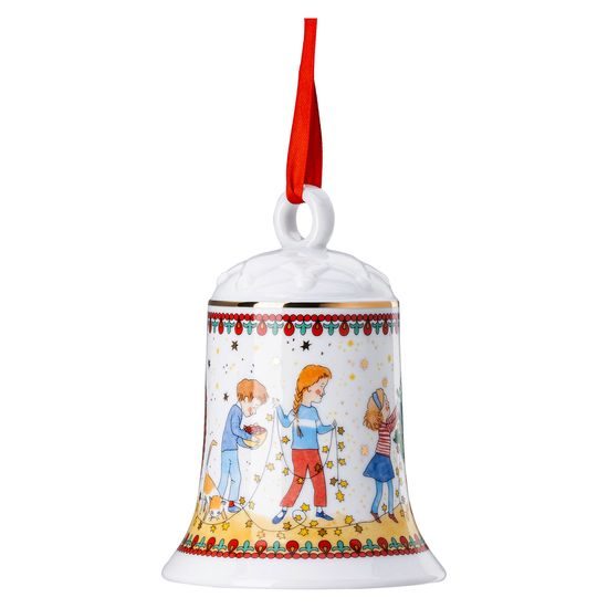 Vánoční porcelánová ozdoba na stromeček Zvonek Christmas Lights 12 cm, Rosenthal