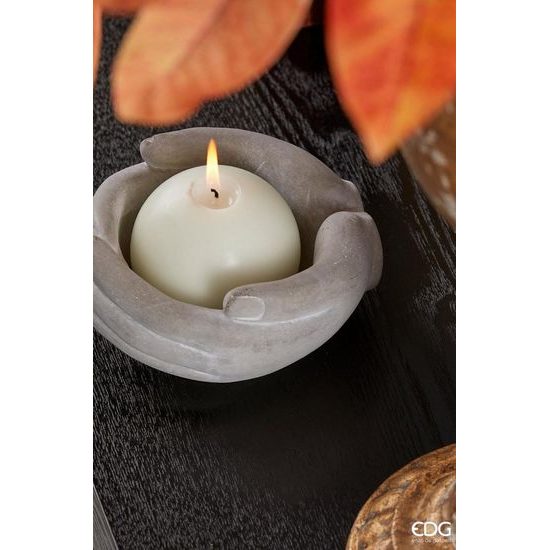 Betónový svietnik na sviečku/popolník, sivý, 7x14x9 cm