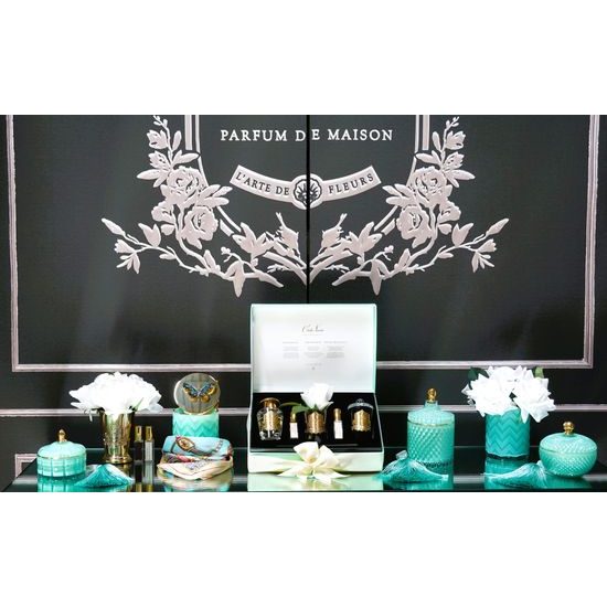 Côte Noire - Art Deco svíčka Tiffany Blue & Gold, Perská limetka