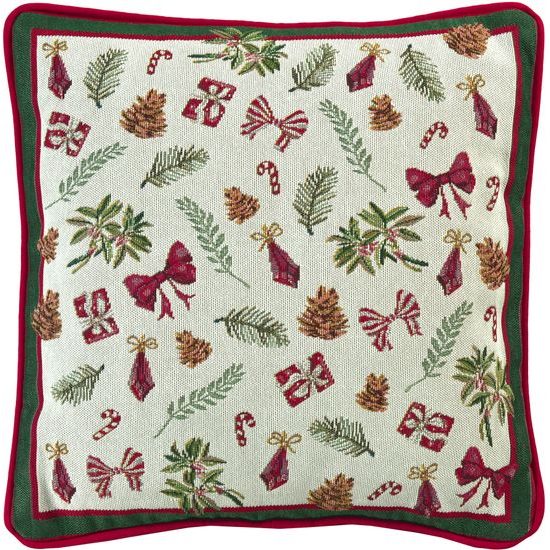 Vianočný gobelínový vankúš s výplňou Xmas Ornaments 40x40 cm, Sander