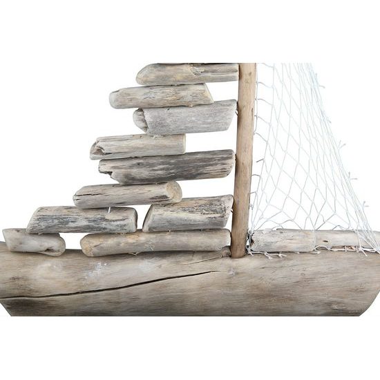 Dřevěná dekorace loď, 6,5x33x40 cm