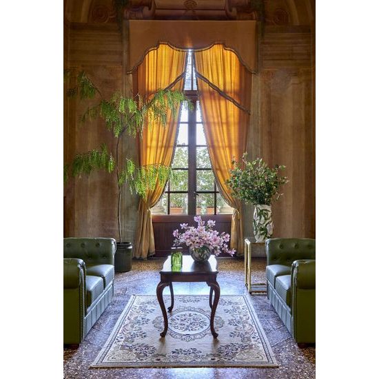 Kameninová váza Chakra Jungle krémovo/zelená, 45x24 cm