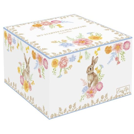 Veľkonočná sada šálok s podšálkami 2 ks Tres Jolie 120 ml, Easy Life