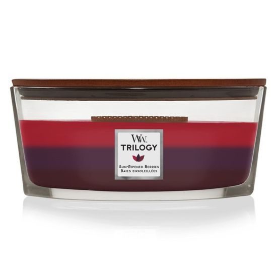 Woodwick Trilogy Sun Ripened Berries, sviečka loď 453.6 g