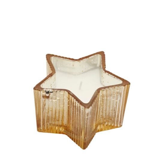 Vonná dekoratívna sviečka hviezda zlatá, 6,5 x 10,5 cm