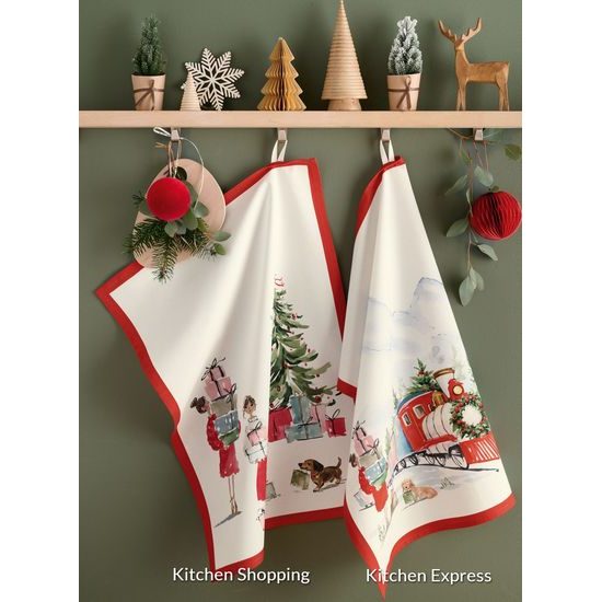 Vianočná kuchynská zástera Kitchen Shopping 74x93 cm, Sander