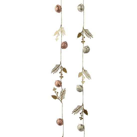 Vianočná dekorácia kovová girlanda rolničky 1ks, 120x7x4 cm