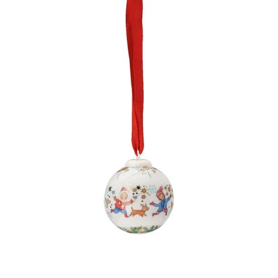 Vánoční porcelánová ozdoba koule Veselé děti Christmas Sounds 4,5 cm, Rosenthal