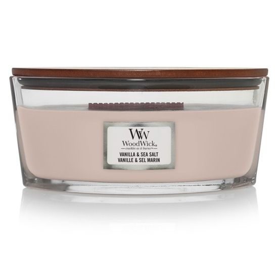 WoodWick Sea Salt & Vanilla, svíčka loď 453.6 g