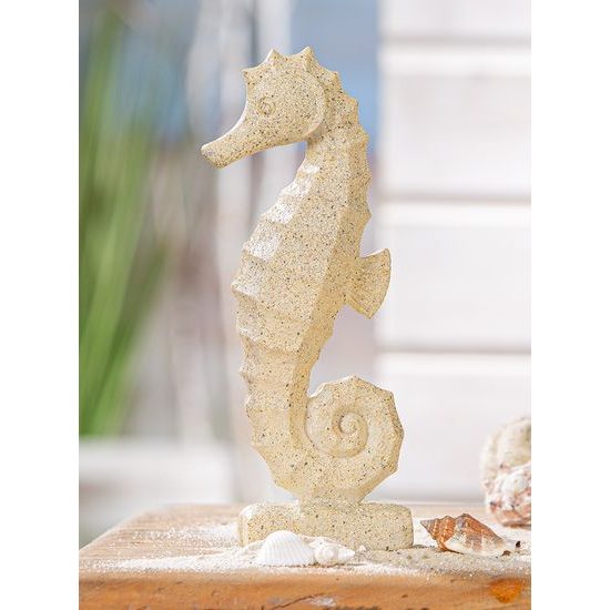 Dekorace figura mořský koník přírodní, 3,5x6,5x17,5 cm