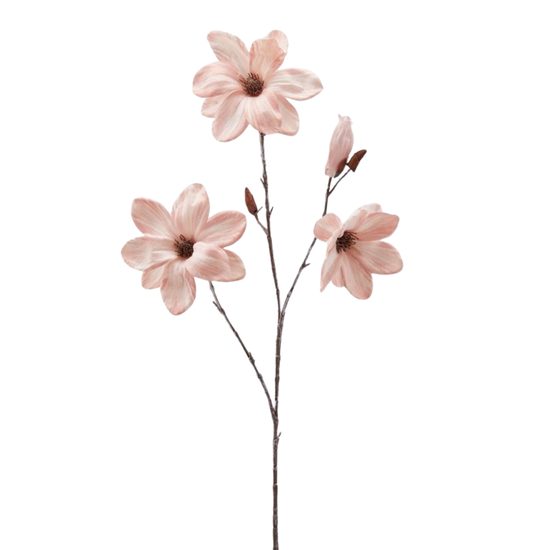 Větvička magnolie s flitry růžová, 91 cm