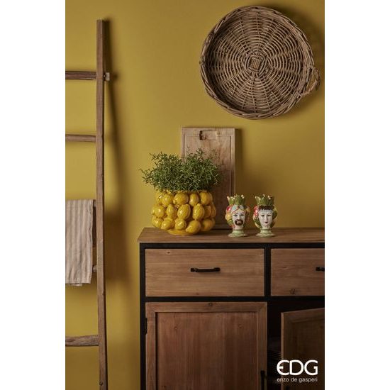 Keramická váza Chakra Limoni žlutá, 19x28 cm