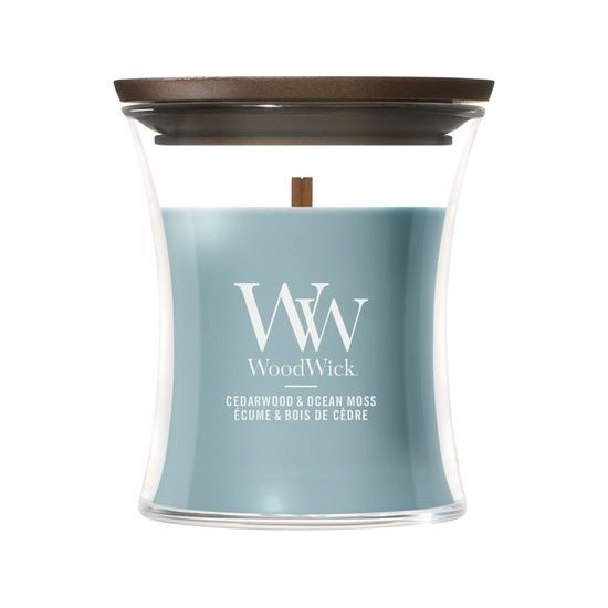 WoodWick - Cedarwood & Ocean Moss svíčka, váza malá 85 g