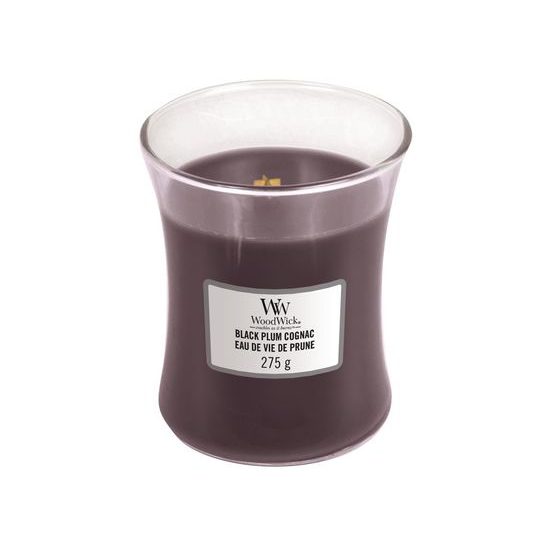 Woodwick Black Plum Cognac, váza stredná 275 g