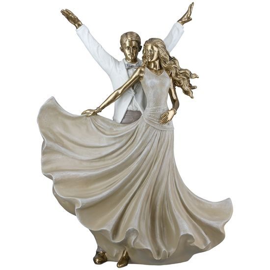 Dekorace taneční pár Salsa zlatý, 10,5x25,5x33,5 cm