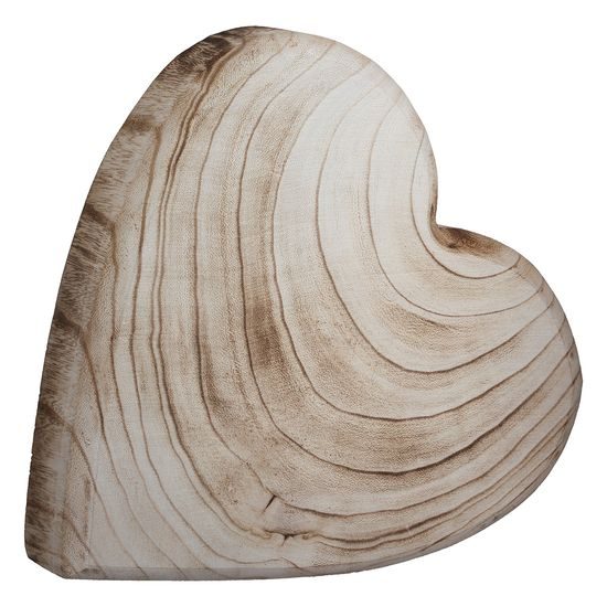 Dřevěná dekorace srdce Core hnědé, 6x30x30 cm