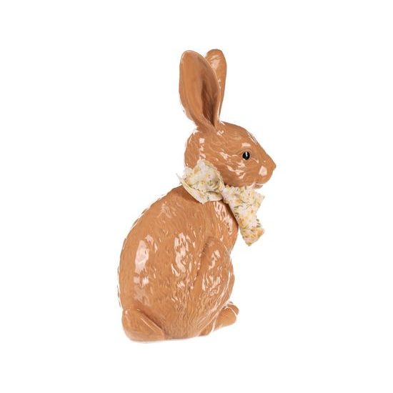 Velikonoční dekorace keramický zajíc hnědý, 19x24x11 cm