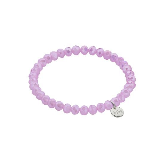 Náramok so sklenenými kryštálmi ružovo-fialový 3-8mm 1ks, 18 cm