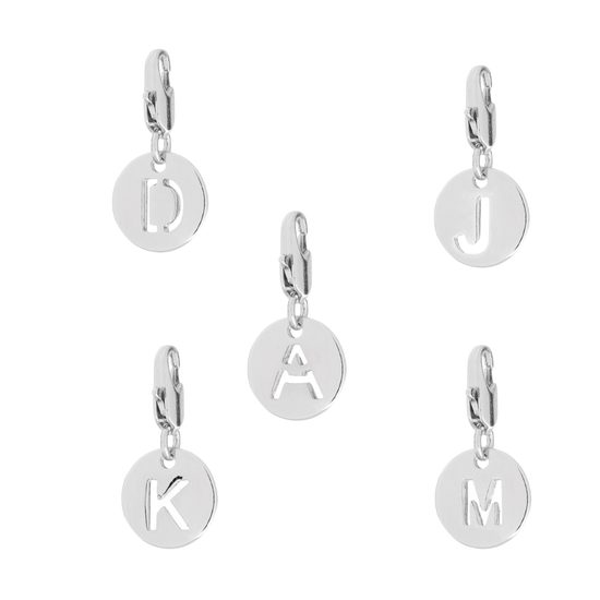 Přívěsek na náramek písmeno A-Z stříbrný, 1 cm