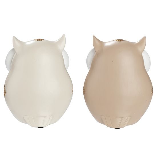 Dekorace figurka sova Midas bílá/hnědá 1ks, 6x9,5x12 cm