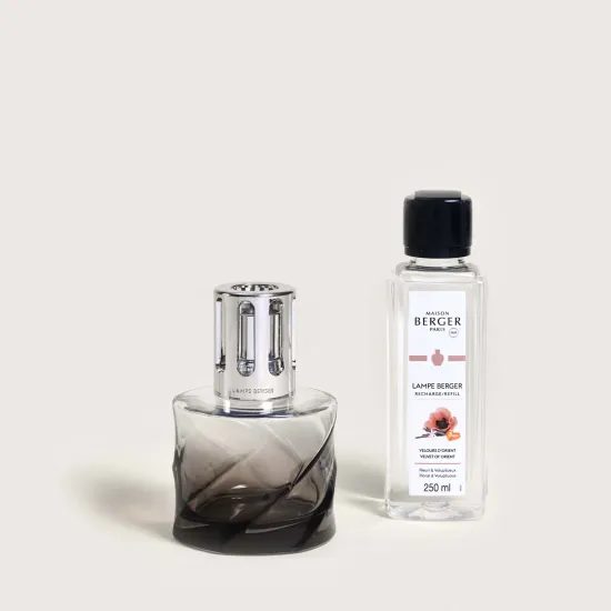Maison Berger Paris - Darčeková sada: Katalytická lampa Spirale čierna + Zamatový orient, 250 ml