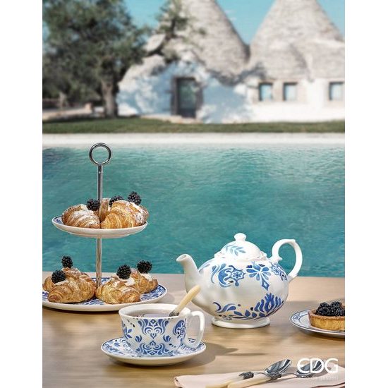 Porcelánový etažér 2-patrový Roayl Blue, 25x23 cm