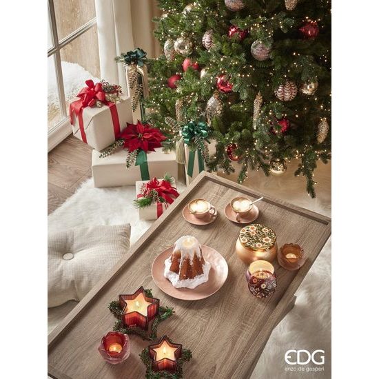 Vonná dekorativní svíčka hvězda červená, 6,5 x 10,5 cm