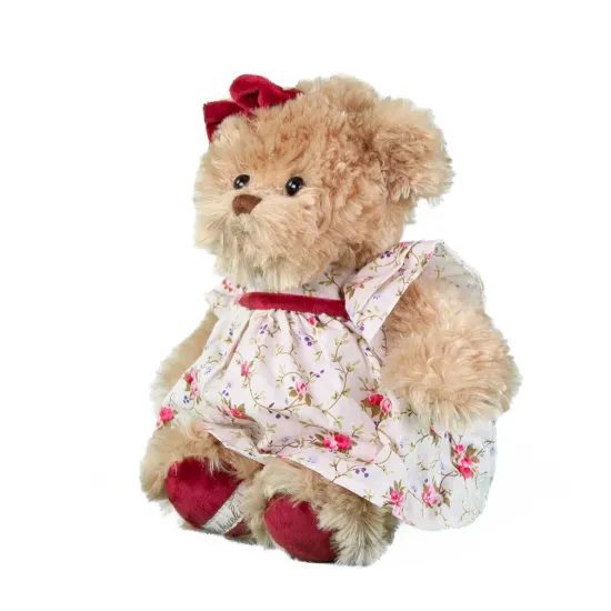 Plyšový medvídek Cataleya v růžových šatech hnědý, 25 cm