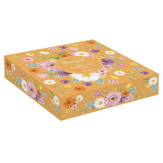 Jarní sada talířů ibišek pestré 4ks Bouquet 21 cm, Easy Life