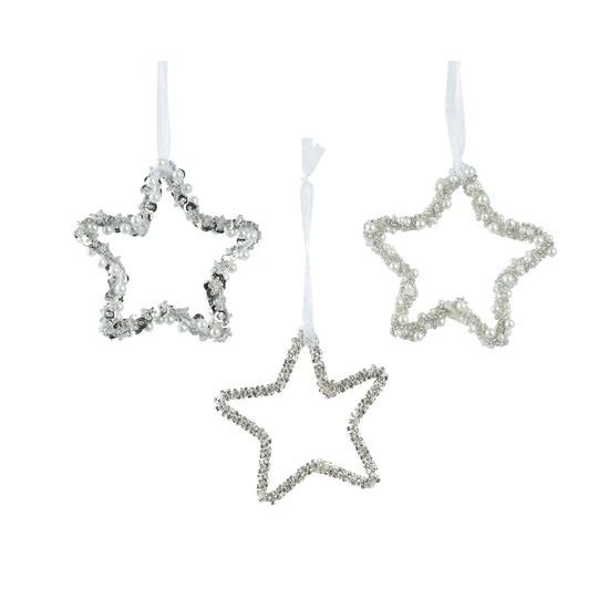 Vánoční ozdoba hvězda s flitry 1ks, 10 cm