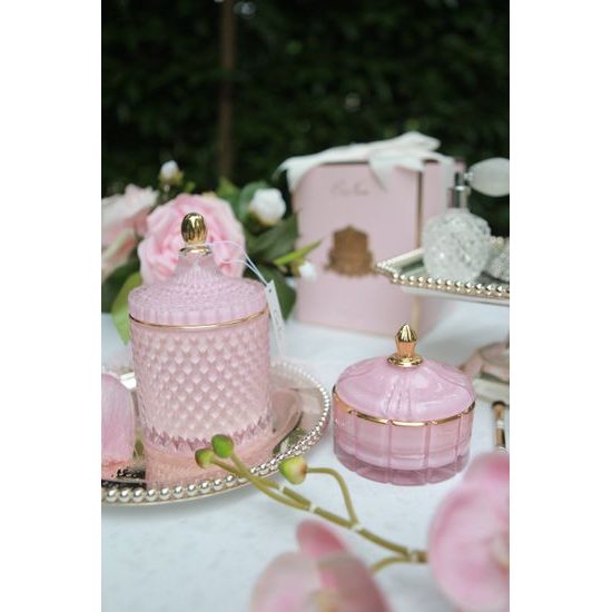 Côte Noire - Art Deco sviečka Pink & Gold, Ružové šampanské