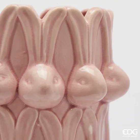 Keramická váza Easter Rabbit růžová, 25x16 cm