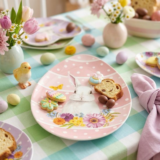 Velikonoční podnos ve tvaru vejce Egg Hunt 30x21cm, Easy Life