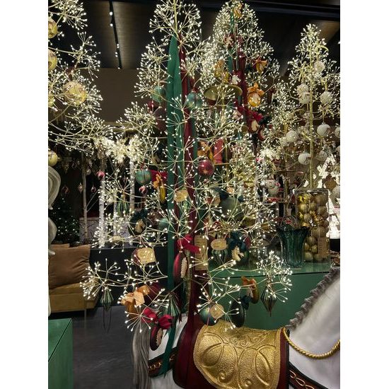 Vánoční dekorace světelný strom 2100 LED zlatý, 180 cm