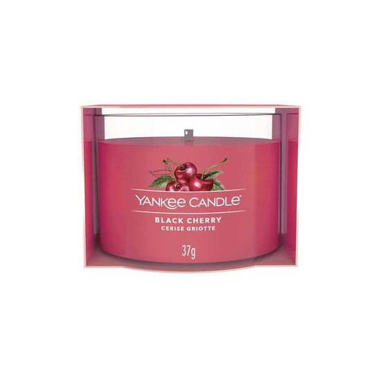 Yankee Candle - Plnená votivná sviečka v skle Black Cherry