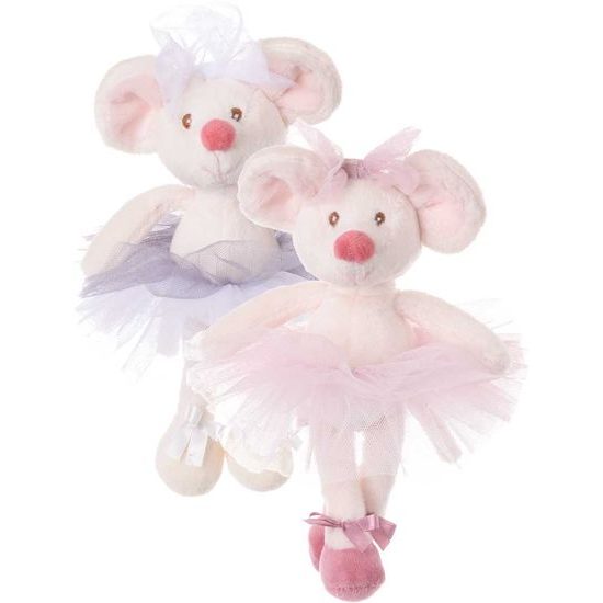 Plyšová myška baletka Antonia Little D. Mouse v ružovej sukni biela, 15 cm