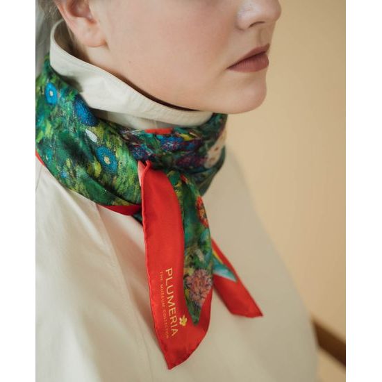 Hodvábna šatka Garden Wihte Sunflowers 90x90cm, Gustav Klimt