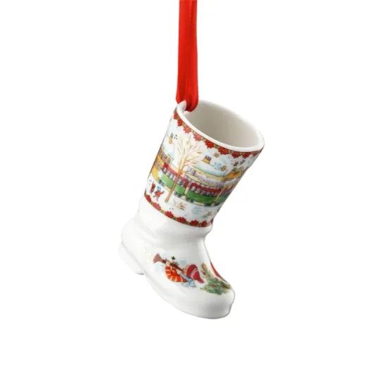Vianočná sada porcelánových mini ozdôb hviezda/bot, Christmas Sounds, Ø 6,5/5,2 cm, Rosenthal