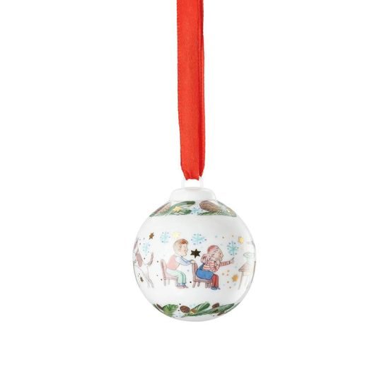 Vánoční porcelánová ozdoba mini koule, Herní dýchánek, Vánoční radovánky 2025, 5 cm, Rosenthal