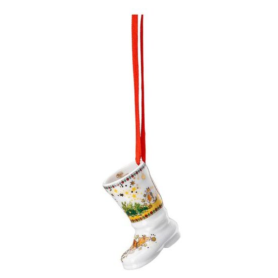 Vianočná porcelánová ozdoba na vianočný stromček topánka Maznáčikovia Christmas Lights 5 cm, Rosenthal