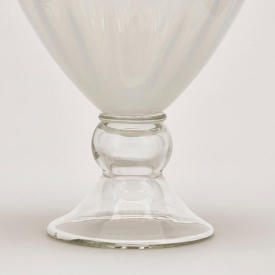 Skleněná váza Anfora bílá, 38x20 cm