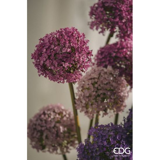 Umělá květina Allium okrasný česnek tmavě růžový, 78x14 cm