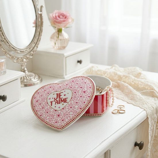 Porcelánová dóza na šperky ve tvaru srdcem Cuoricini 12x6 cm, Easy Life