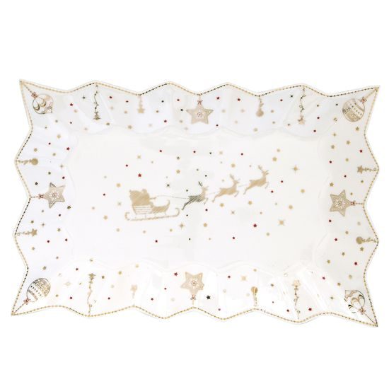 Vianočný porcelánový podnos Christmas Lights 35x23cm, Easy Life