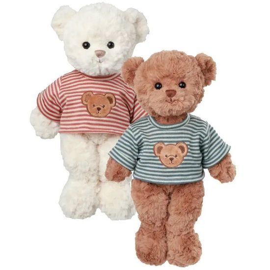 Plyšový medvedík Joly/Sebastien v pruhovanom tričku 1ks, 35 cm