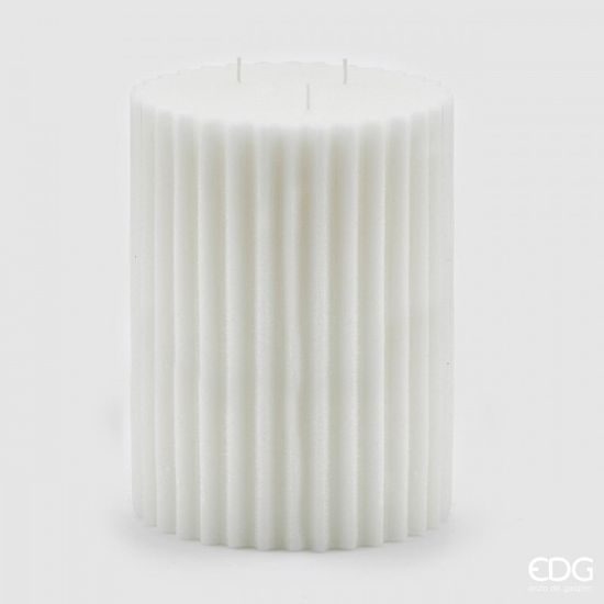 Rustikální vonná svíčka bavlna bílá, 20 x 15 cm