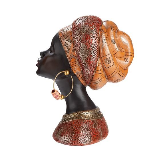 Dekorace figura hlava Afričanka Kiana, 19,5x15,5x23 cm