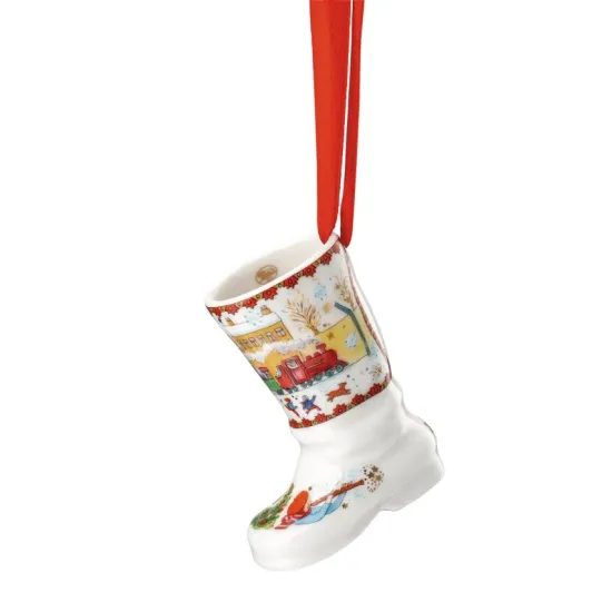 Vianočná sada porcelánových mini ozdôb hviezda/bot, Christmas Sounds, Ø 6,5/5,2 cm, Rosenthal