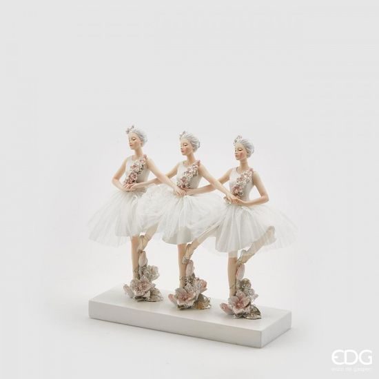 Dekorace baletky bílé, 19x19 cm